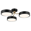 KICHLER 52604BKCPZ Sago 40 Inch 3 Light Semi Flush With Clear Acrylic With Inside Satin Etch In Black And Champagne Bronze