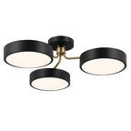 KICHLER 52604BKCPZ Sago 40 Inch 3 Light Semi Flush With Clear Acrylic With Inside Satin Etch In Black And Champagne Bronze