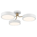KICHLER 52604WHCPZ Sago 40 Inch 3 Light Semi Flush With Clear Acrylic With Inside Satin Etch In White And Champagne Bronze