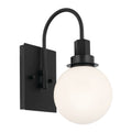 KICHLER 55149BK Hex 11.5 Inch 1 Light Wall Sconce With Opal Glass In Black