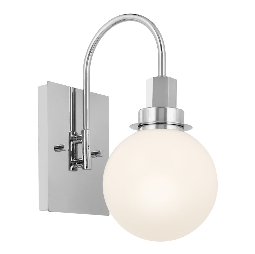 KICHLER 55149CH Hex 11.5 Inch 1 Light Wall Sconce With Opal Glass In Chrome