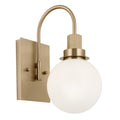 KICHLER 55149CPZ Hex 11.5 Inch 1 Light Wall Sconce With Opal Glass In Champagne Bronze