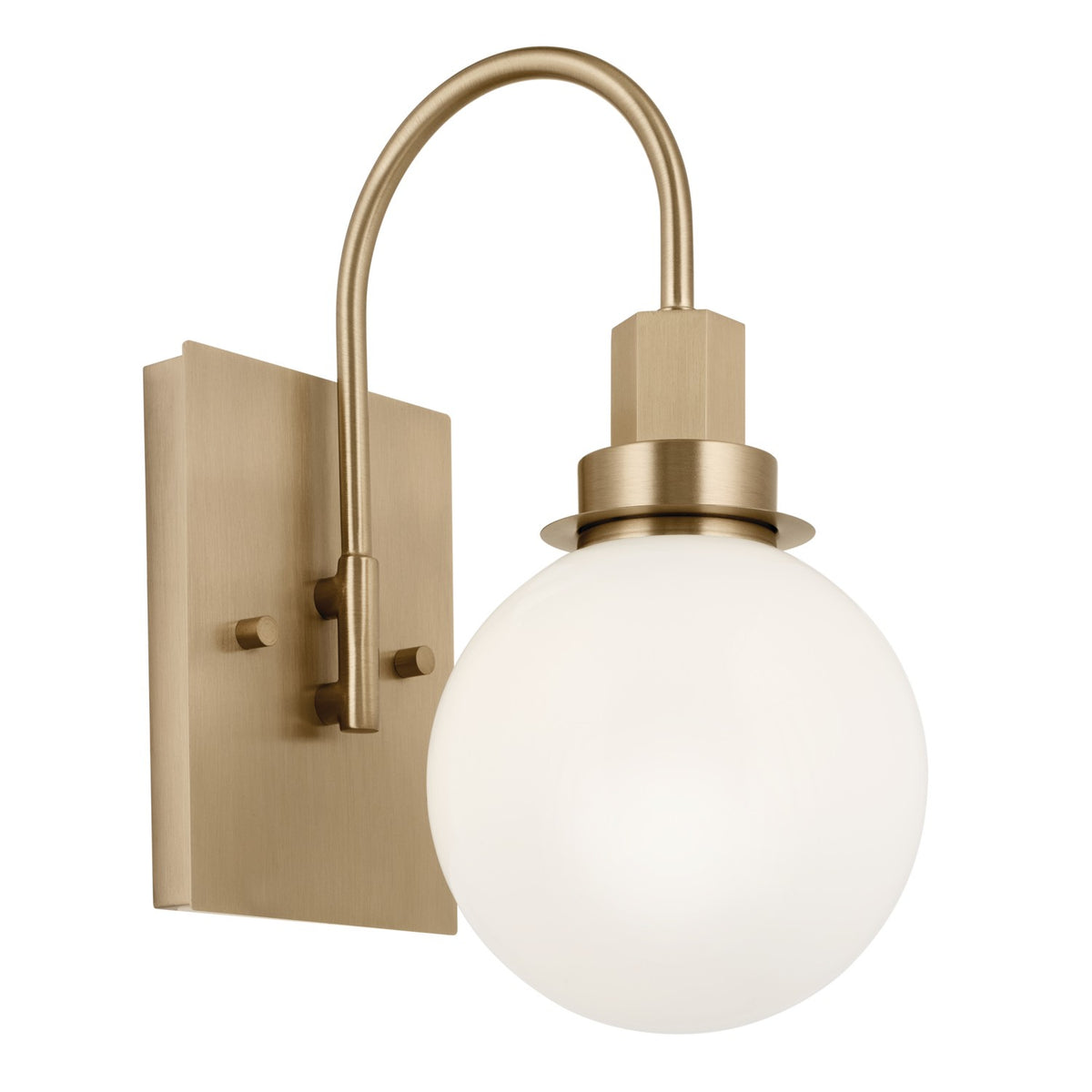 KICHLER 55149CPZ Hex 11.5 Inch 1 Light Wall Sconce With Opal Glass In Champagne Bronze