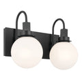 KICHLER 55150BK Hex 14.25 Inch 2 Light Vanity With Opal Glass In Black