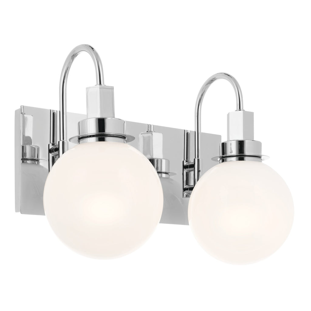 KICHLER 55150CH Hex 14.25 Inch 2 Light Vanity With Opal Glass In Chrome