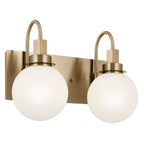 KICHLER 55150CPZ Hex 14.25 Inch 2 Light Vanity With Opal Glass In Champagne Bronze