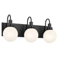 KICHLER 55151BK Hex 22.75 Inch 3 Light Vanity With Opal Glass In Black