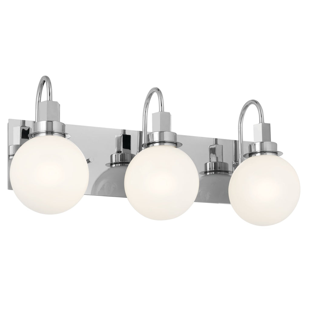 KICHLER 55151CH Hex 22.75 Inch 3 Light Vanity With Opal Glass In Chrome