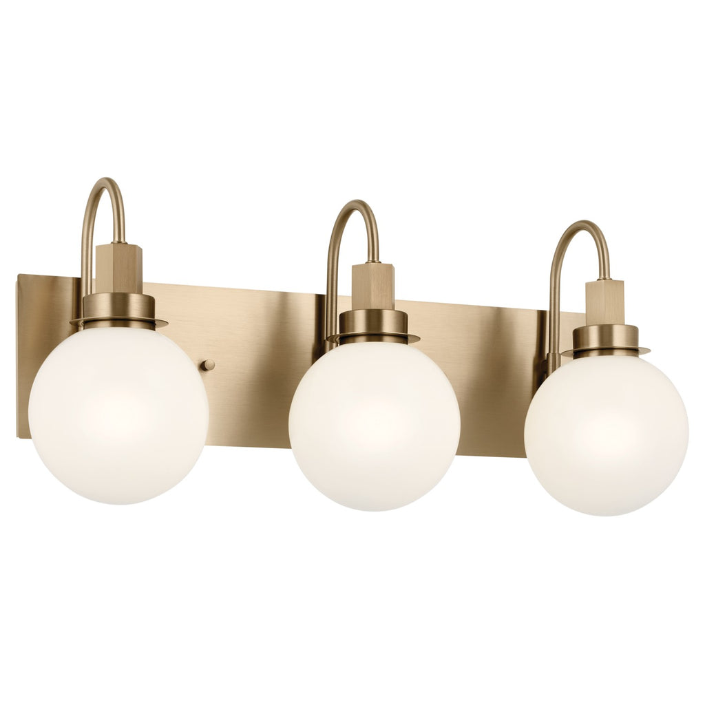KICHLER 55151CPZ Hex 22.75 Inch 3 Light Vanity With Opal Glass In Champagne Bronze