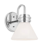 KICHLER 55153CH Farum 9.5 Inch 1 Light Wall Sconce With Opal Glass In Chrome