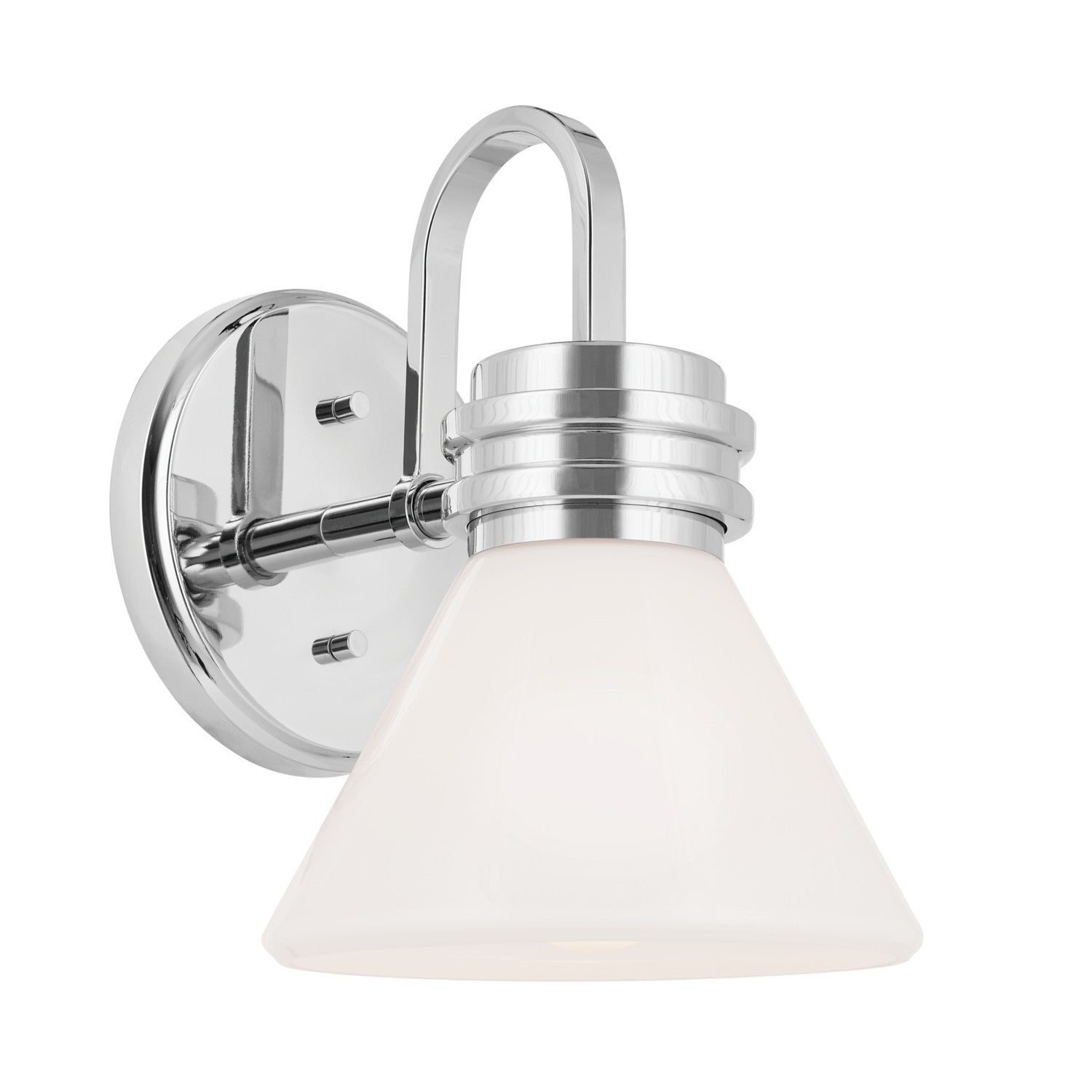KICHLER 55153CH Farum 9.5 Inch 1 Light Wall Sconce With Opal Glass In Chrome
