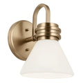KICHLER 55153CPZ Farum 9.5 Inch 1 Light Wall Sconce With Opal Glass In Champagne Bronze