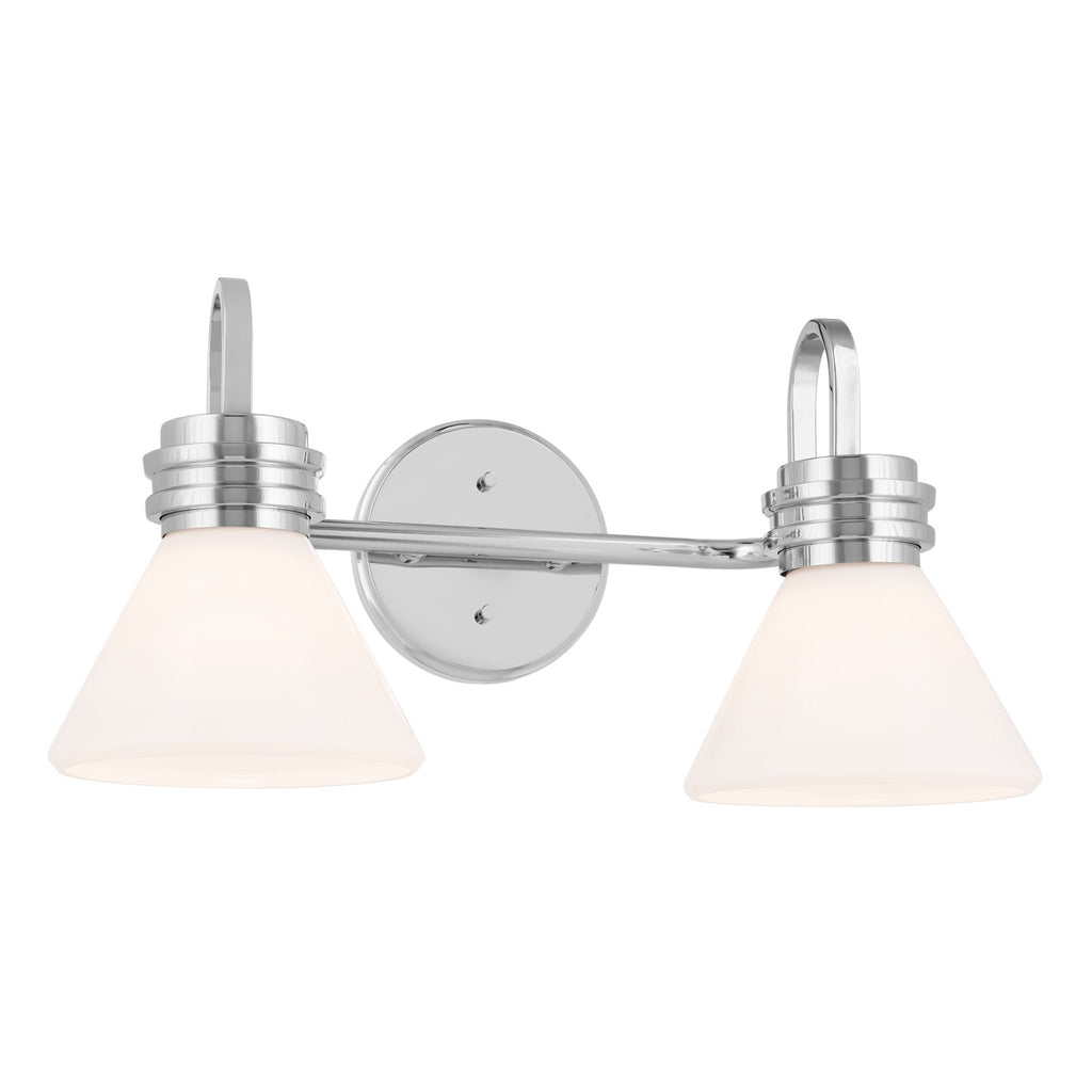 KICHLER 55154CH Farum 19.25 Inch 2 Light Vanity With Opal Glass In Chrome