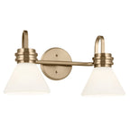 KICHLER 55154CPZ Farum 19.25 Inch 2 Light Vanity With Opal Glass In Champagne Bronze