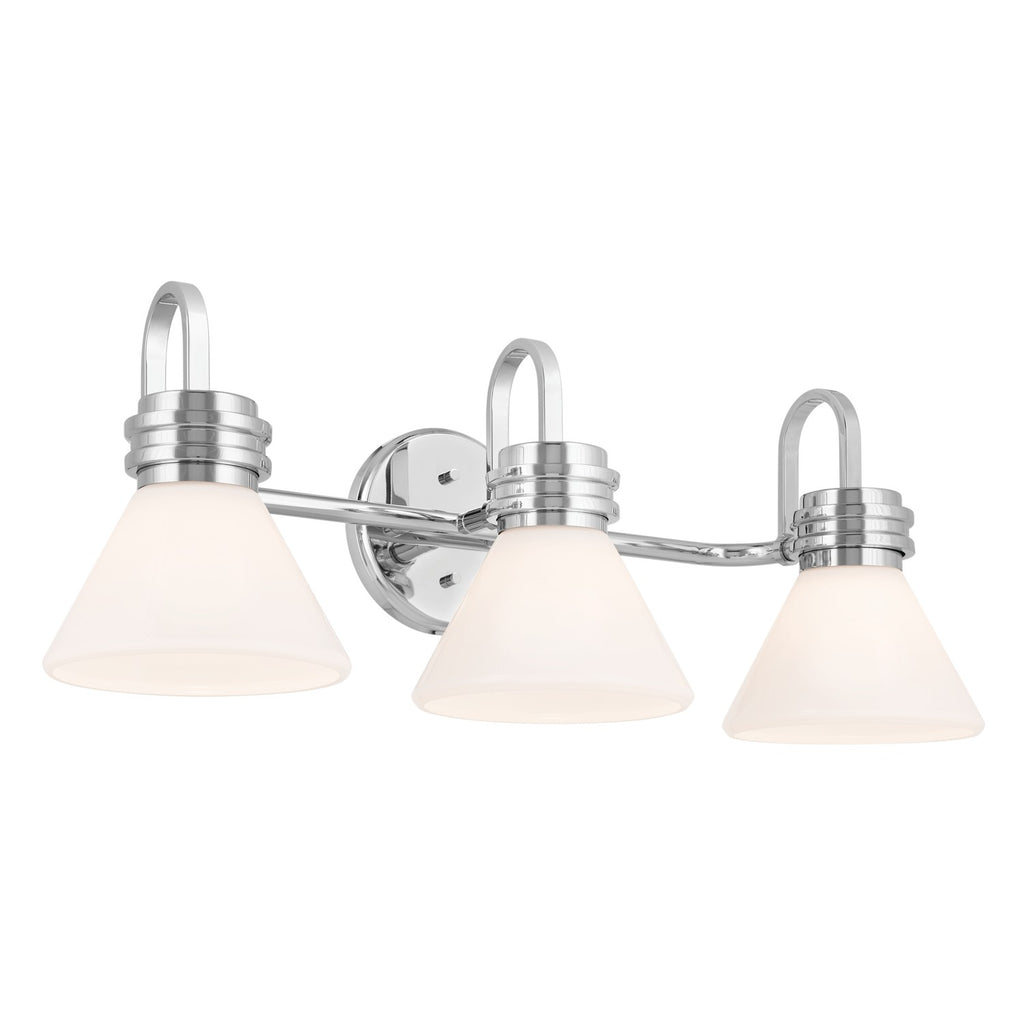 KICHLER 55155CH Farum 26 Inch 3 Light Vanity With Opal Glass In Chrome