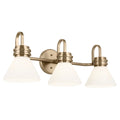 KICHLER 55155CPZ Farum 26 Inch 3 Light Vanity With Opal Glass In Champagne Bronze