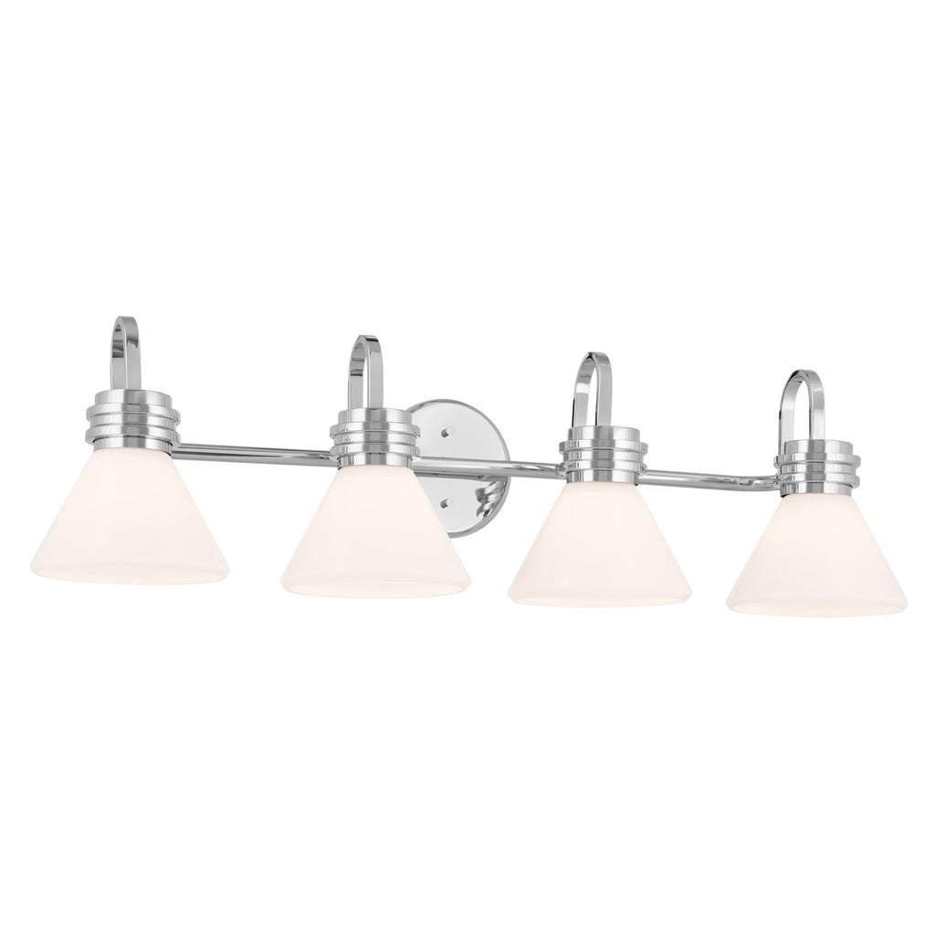 KICHLER 55156CH Farum 34 Inch 4 Light Vanity With Opal Glass In Chrome