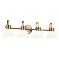KICHLER 55156CPZ Farum 34 Inch 4 Light Vanity With Opal Glass In Champagne Bronze