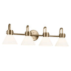 KICHLER 55156CPZ Farum 34 Inch 4 Light Vanity With Opal Glass In Champagne Bronze