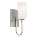 KICHLER 55161PN Solia 13.5 Inch 1 Light Wall Sconce With Opal Glass In Polished Nickel With Stain Nickel