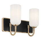 KICHLER 55162CPZ Solia 14.25 Inch 2 Light Vanity With Opal Glass In Champagne Bronze With Black