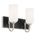 KICHLER 55162NI Solia 14.25 Inch 2 Light Vanity With Opal Glass In Brushed Nickel With Black