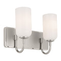 KICHLER 55162PN Solia 14.25 Inch 2 Light Vanity With Opal Glass In Polished Nickel With Stain Nickel