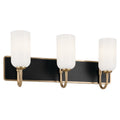 KICHLER 55163CPZ Solia 24 Inch 3 Light Vanity With Opal Glass In Champagne Bronze With Black