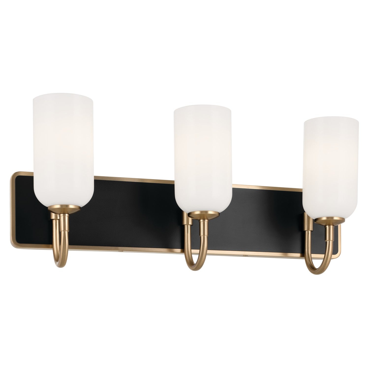 KICHLER 55163CPZ Solia 24 Inch 3 Light Vanity With Opal Glass In Champagne Bronze With Black