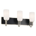 KICHLER 55163NI Solia 24 Inch 3 Light Vanity With Opal Glass In Brushed Nickel With Black