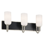 KICHLER 55163NI Solia 24 Inch 3 Light Vanity With Opal Glass In Brushed Nickel With Black