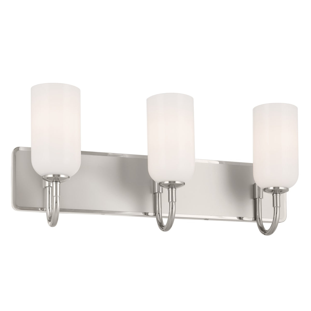 KICHLER 55163PN Solia 24 Inch 3 Light Vanity With Opal Glass In Polished Nickel With Stain Nickel