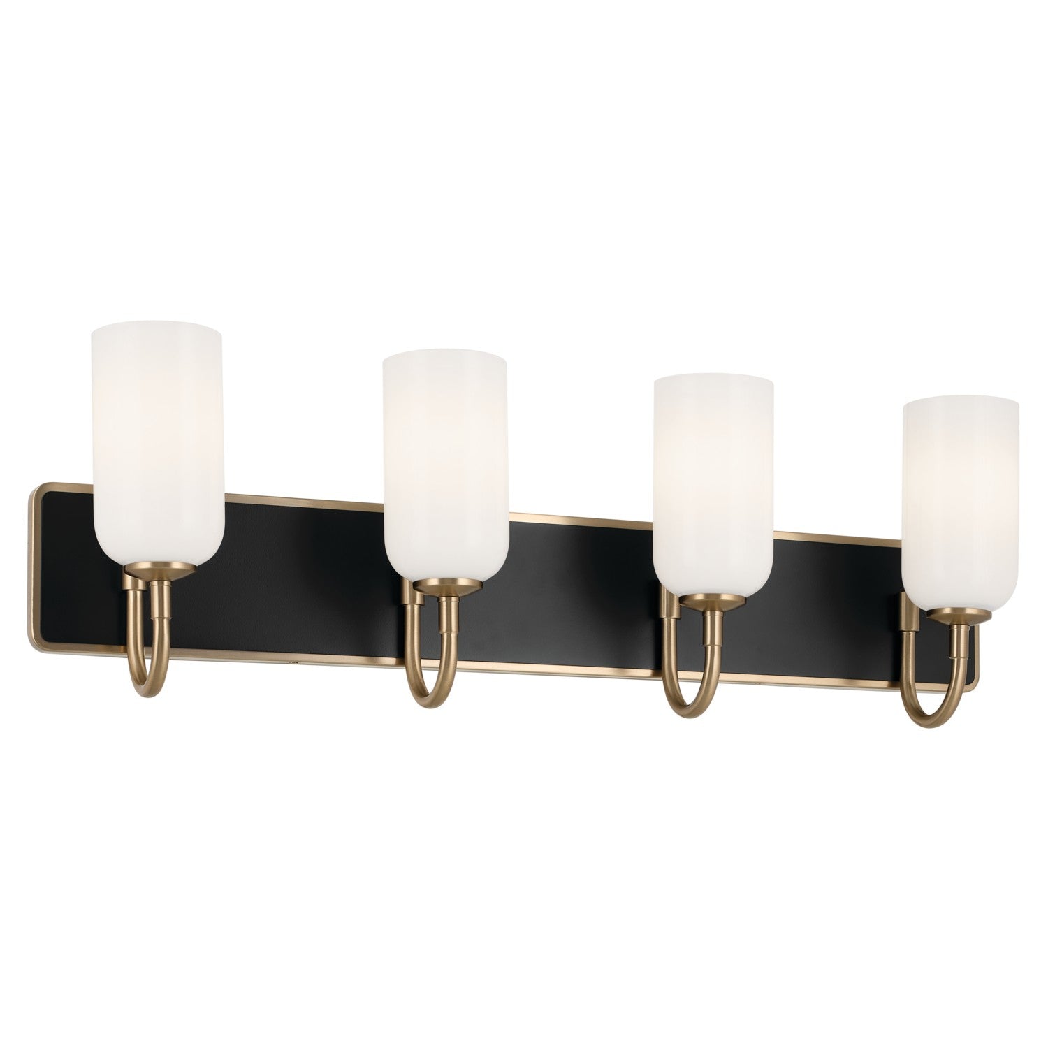 KICHLER 55164CPZ Solia 32 Inch 4 Light Vanity With Opal Glass In Champagne Bronze With Black