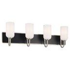 KICHLER 55164NI Solia 32 Inch 4 Light Vanity With Opal Glass In Brushed Nickel With Black