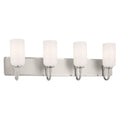 KICHLER 55164PN Solia 32 Inch 4 Light Vanity With Opal Glass In Polished Nickel With Stain Nickel