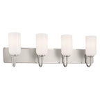 KICHLER 55164PN Solia 32 Inch 4 Light Vanity With Opal Glass In Polished Nickel With Stain Nickel