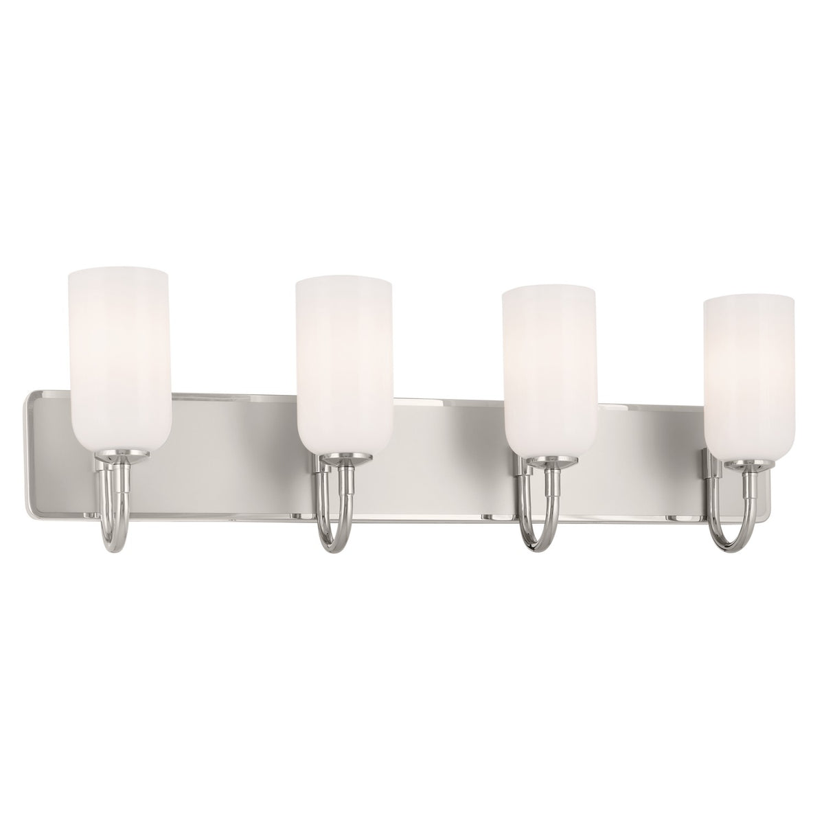 KICHLER 55164PN Solia 32 Inch 4 Light Vanity With Opal Glass In Polished Nickel With Stain Nickel