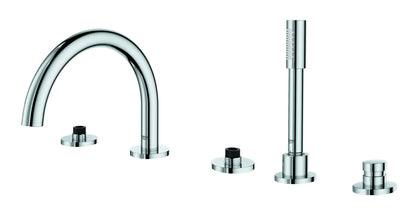 GROHE 25049003 Atrio New 5-Hole 2-Handle Deck Mount Roman Tub Faucet with 1.75 GPM Hand Shower - Chrome