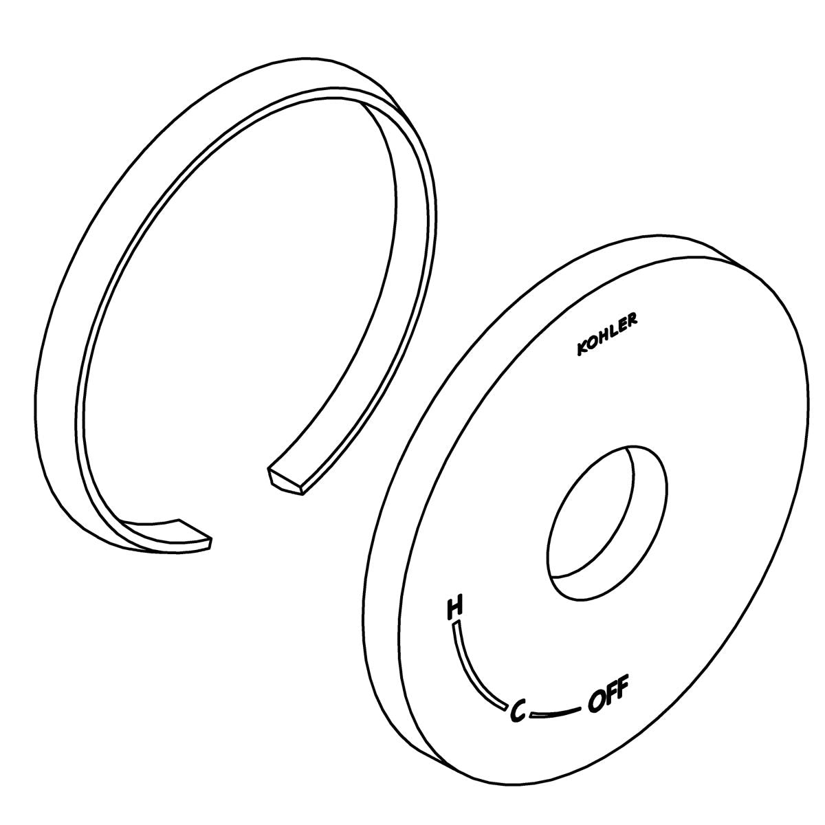 KOHLER Escutcheon Kit - Matte Black, K-1331561-BL