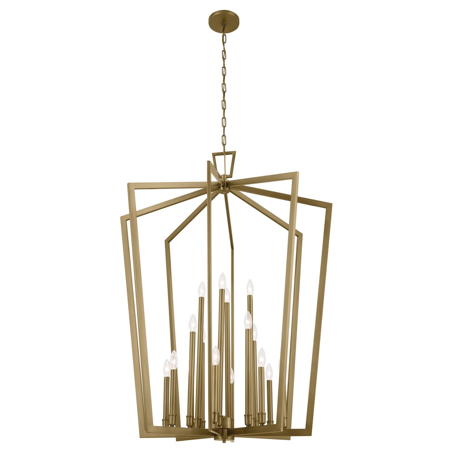 KICHLER 43499NBR Abbotswell 49 Inch 16 Light Foyer Pendant In Natural Brass