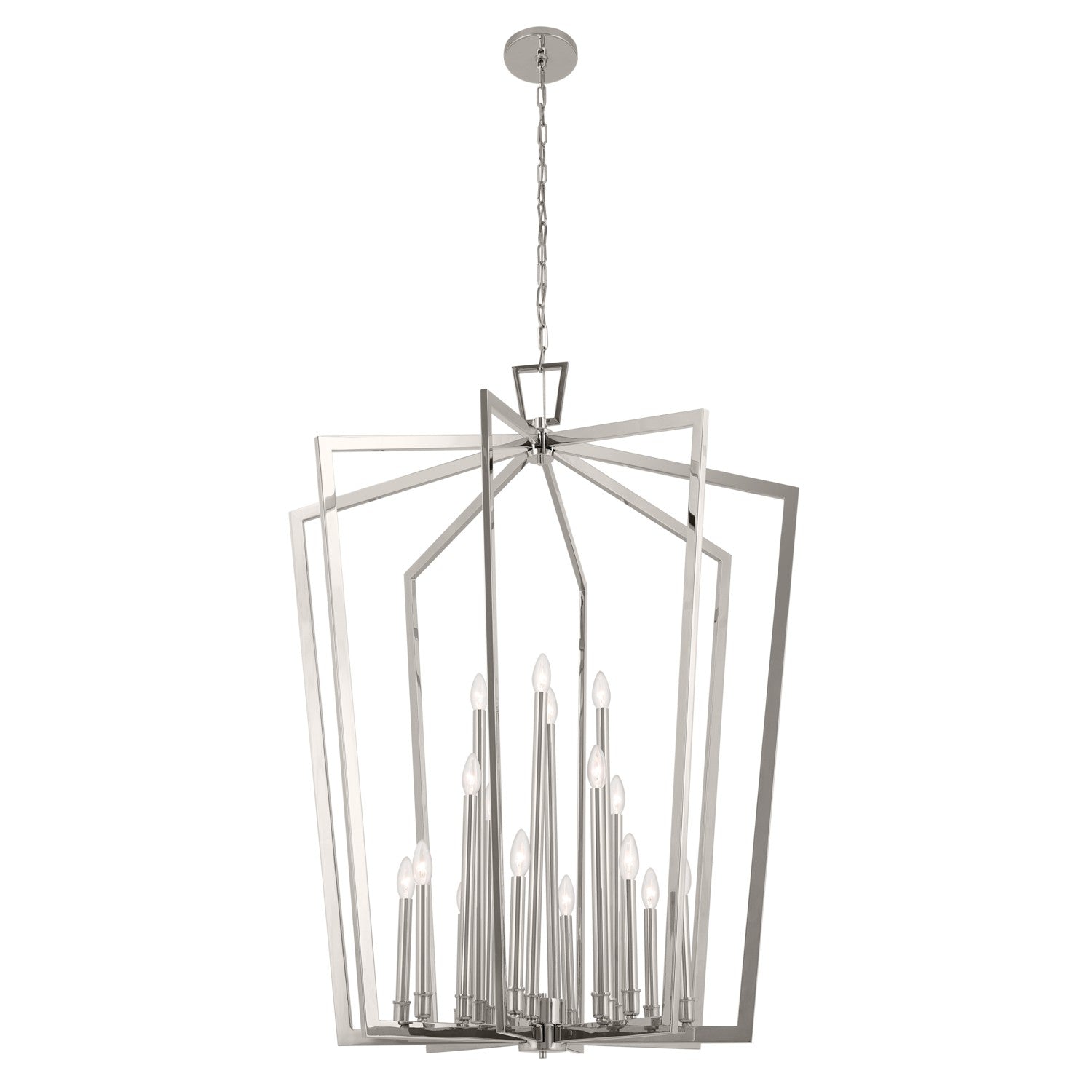 KICHLER 43499PN Abbotswell 49 Inch 16 Light Foyer Pendant In Polished Nickel