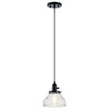 KICHLER 43850BK Avery 8.5 Inch 1 Light Bell Mini Pendant With Clear Seeded Glass In Black