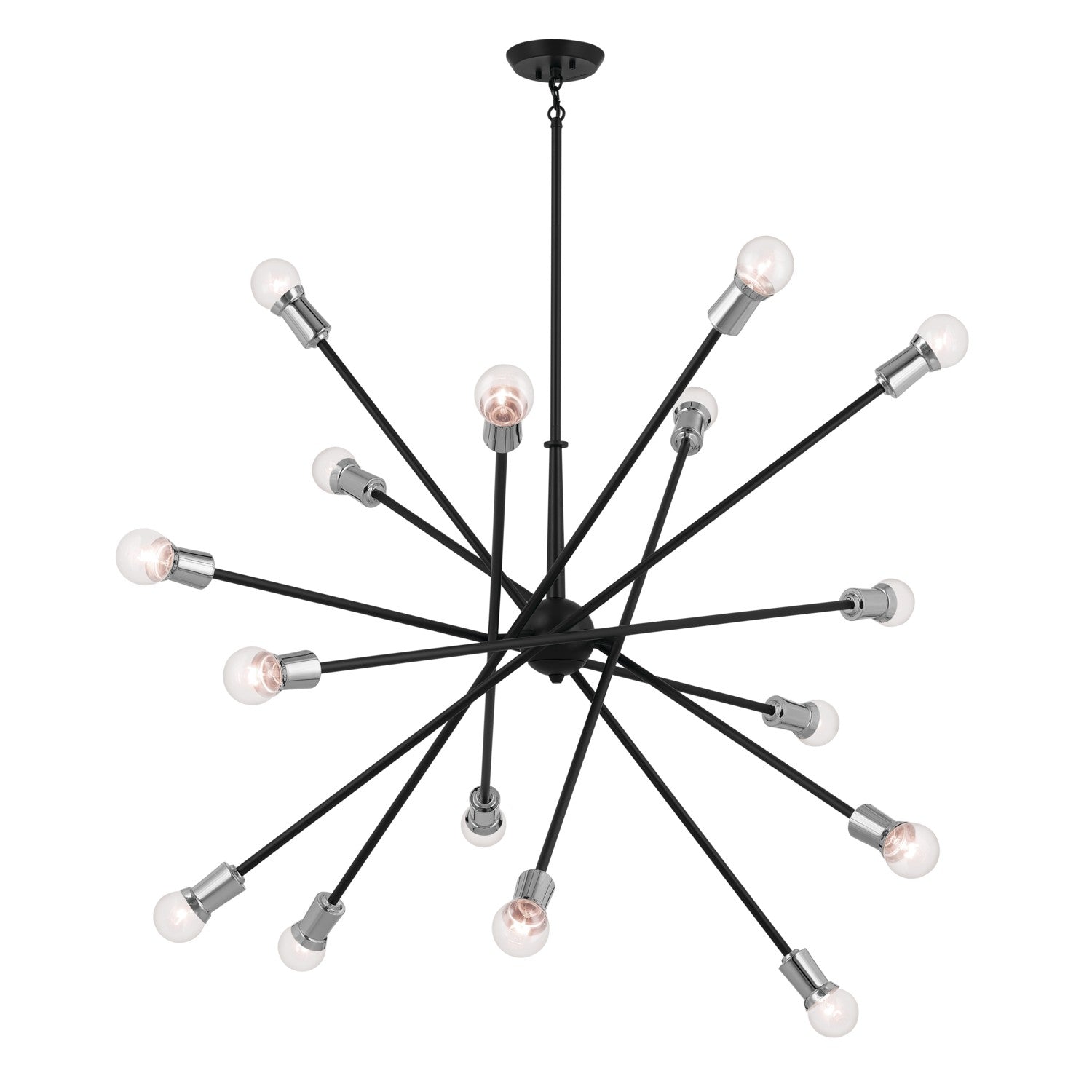 KICHLER 52537BK Armstrong 63" 16 Light Chandelier In Black
