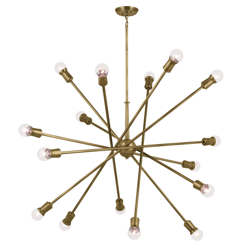 KICHLER 52537NBR Armstrong 63" 16 Light Chandelier In Natural Brass