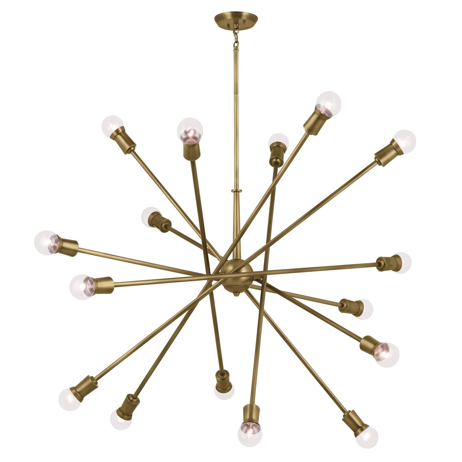 KICHLER 52537NBR Armstrong 63" 16 Light Chandelier In Natural Brass