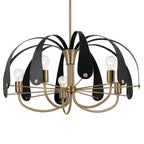 KICHLER 52572CPZ Petal 31 Inch 5 Light Chandelier In Champagne Bronze With Black Or White