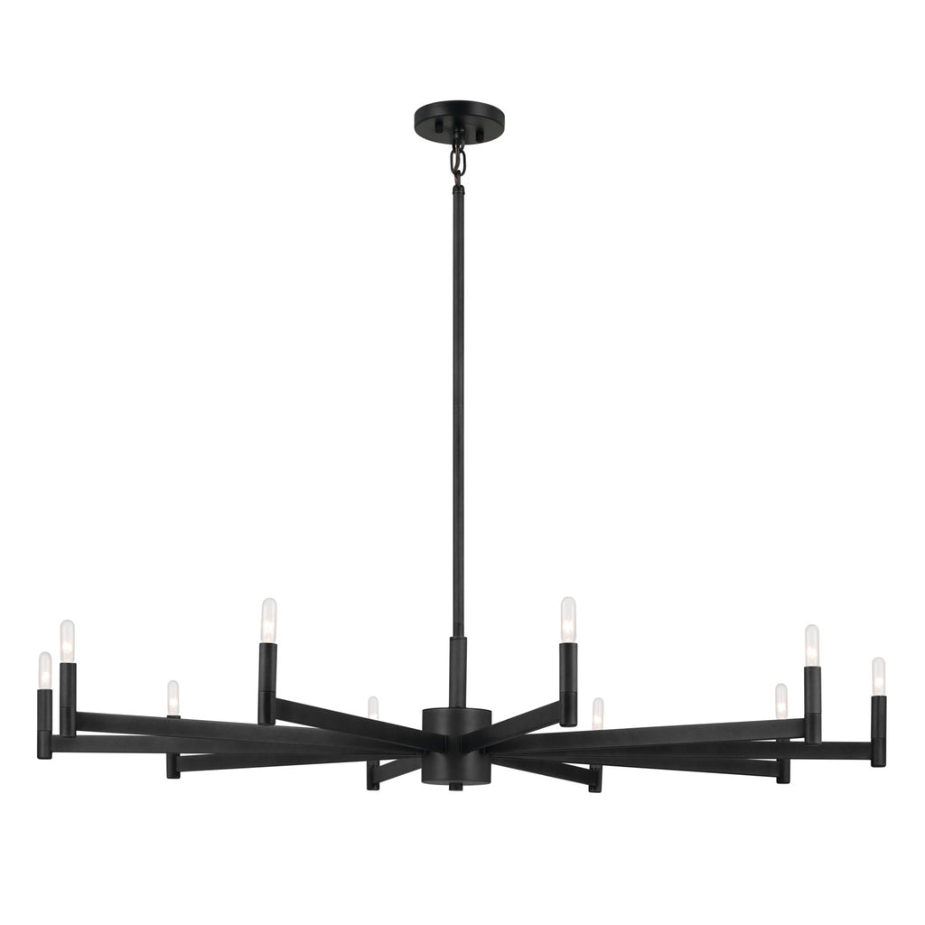 KICHLER 52613BK Erzo 48" 10 Light Chandelier In Black