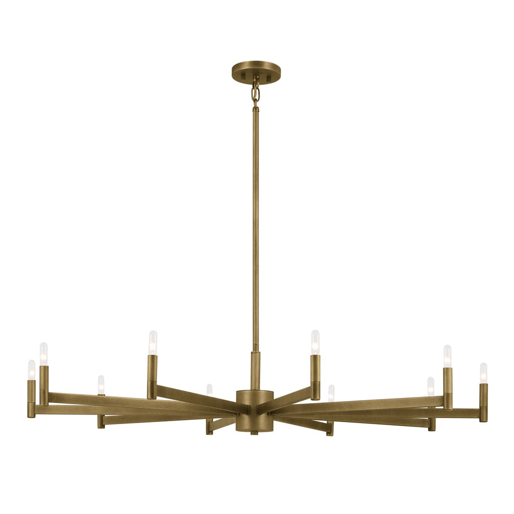 KICHLER 52613NBR Erzo 48" 10 Light Chandelier In Natural Brass