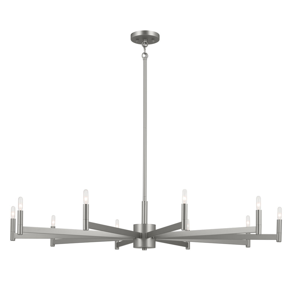 KICHLER 52613SN Erzo 48" 10 Light Chandelier In Satin Nickel