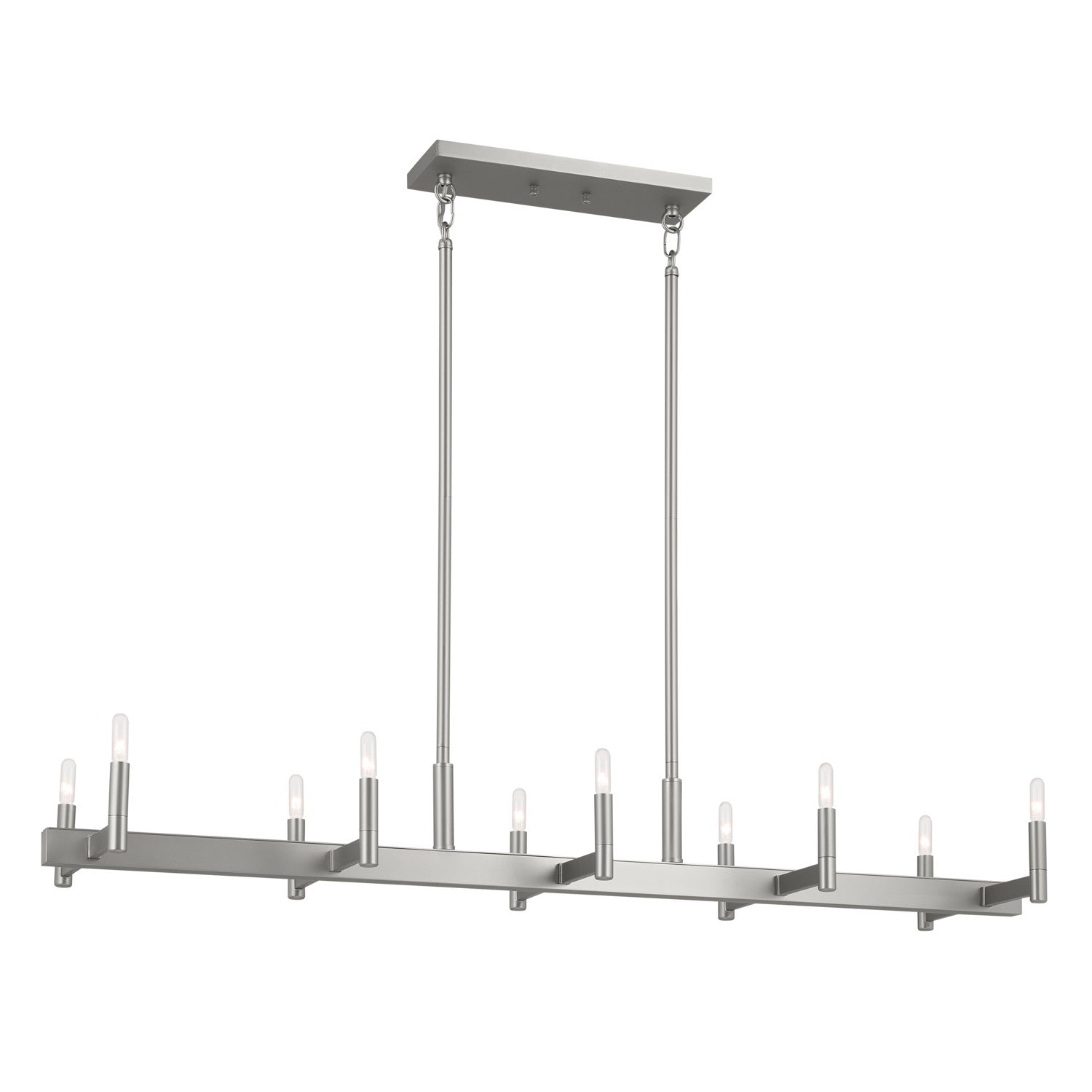 KICHLER 52614SN Erzo 50" 10 Light Linear Chandelier In Satin Nickel